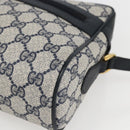 GUCCI GG Supreme Sherry Line Shoulder Bag PVC Navy Gold Auth ka697-10