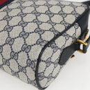 GUCCI GG Supreme Sherry Line Shoulder Bag PVC Navy Gold Auth ka697-12