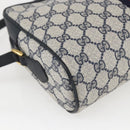 GUCCI GG Supreme Sherry Line Shoulder Bag PVC Navy Gold Auth ka697-13