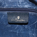 GUCCI GG Supreme Sherry Line Shoulder Bag PVC Navy Gold Auth ka697-15