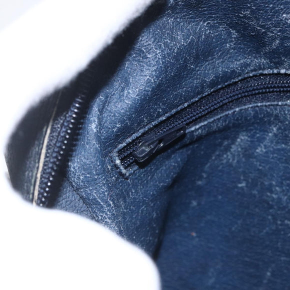 GUCCI GG Supreme Sherry Line Shoulder Bag PVC Navy Gold Auth ka697