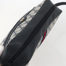 GUCCI GG Supreme Sherry Line Shoulder Bag PVC Navy Gold Auth ka697-6