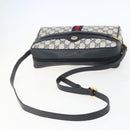 GUCCI GG Supreme Sherry Line Shoulder Bag PVC Navy Gold Auth ka697-7