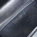 Christian Dior Chain Shoulder Bag Leather Black Gold Auth ka698-16