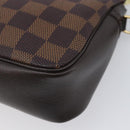 LOUIS VUITTON Damier Ebene Trousse Makeup Pouch N51982 LV Auth ka6980V-12