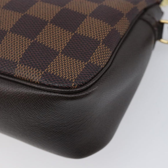 LOUIS VUITTON Damier Ebene Trousse Makeup Pouch N51982 LV Auth ka6980V