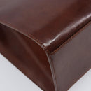 Cartier PANTHERE Tote Bag Patent Leather Brown Silver Auth ka6984A-11