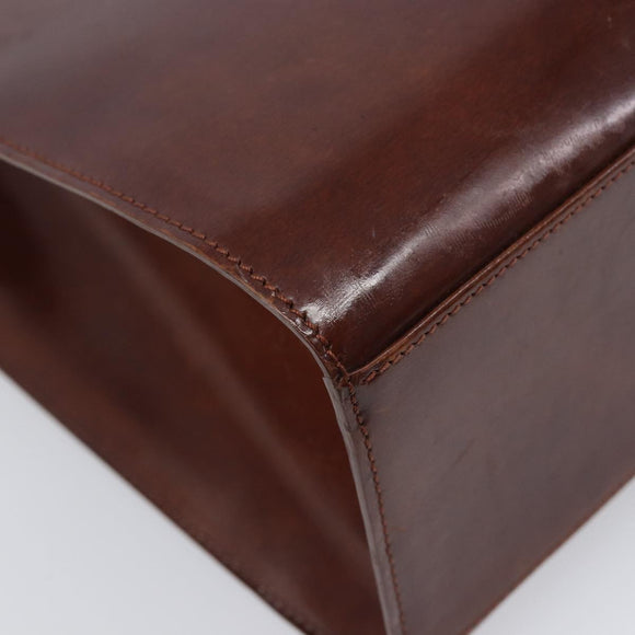 Cartier PANTHERE Tote Bag Patent Leather Brown Silver Auth ka6984A