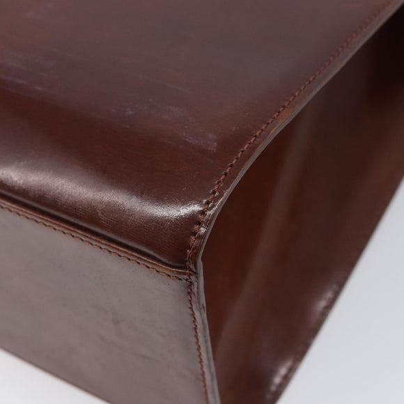 Cartier PANTHERE Tote Bag Patent Leather Brown Silver Auth ka6984A