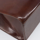 Cartier PANTHERE Tote Bag Patent Leather Brown Silver Auth ka6984A-13