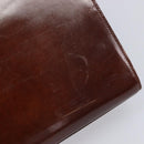 Cartier PANTHERE Tote Bag Patent Leather Brown Silver Auth ka6984A-14