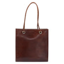 Cartier PANTHERE Tote Bag Patent Leather Brown Silver Auth ka6984A-3