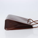 Cartier PANTHERE Tote Bag Patent Leather Brown Silver Auth ka6984A-4