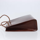 Cartier PANTHERE Tote Bag Patent Leather Brown Silver Auth ka6984A-5