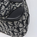 Christian Dior Trotter Canvas Double Saddle Hand Bag Black Silver Auth ka6987V-10