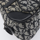 Christian Dior Trotter Canvas Double Saddle Hand Bag Black Silver Auth ka6987V-11