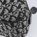 Christian Dior Trotter Canvas Double Saddle Hand Bag Black Silver Auth ka6987V-12