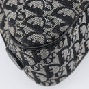 Christian Dior Trotter Canvas Double Saddle Hand Bag Black Silver Auth ka6987V-13