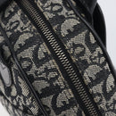 Christian Dior Trotter Canvas Double Saddle Hand Bag Black Silver Auth ka6987V-14