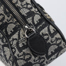 Christian Dior Trotter Canvas Double Saddle Hand Bag Black Silver Auth ka6987V-15