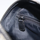 Christian Dior Trotter Canvas Double Saddle Hand Bag Black Silver Auth ka6987V-22