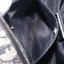 Christian Dior Trotter Canvas Double Saddle Hand Bag Black Silver Auth ka6987V-24