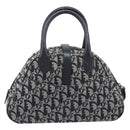 Christian Dior Trotter Canvas Double Saddle Hand Bag Black Silver Auth ka6987V-3
