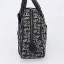 Christian Dior Trotter Canvas Double Saddle Hand Bag Black Silver Auth ka6987V-4