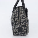 Christian Dior Trotter Canvas Double Saddle Hand Bag Black Silver Auth ka6987V-5