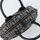Christian Dior Trotter Canvas Double Saddle Hand Bag Black Silver Auth ka6987V-6