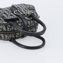 Christian Dior Trotter Canvas Double Saddle Hand Bag Black Silver Auth ka6987V-7