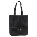 Salvatore Ferragamo Tote Bag Leather Black Gold Auth ka699-1