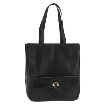 Salvatore Ferragamo Tote Bag Leather Black Gold Auth ka699