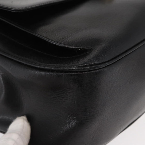 Salvatore Ferragamo Tote Bag Leather Black Gold Auth ka699