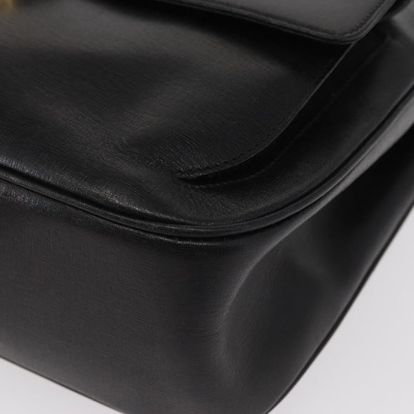 Salvatore Ferragamo Tote Bag Leather Black Gold Auth ka699