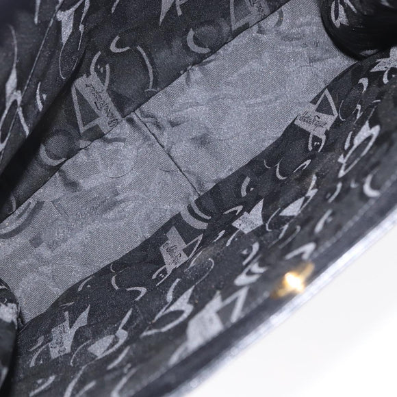 Salvatore Ferragamo Tote Bag Leather Black Gold Auth ka699