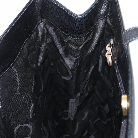 Salvatore Ferragamo Tote Bag Leather Black Gold Auth ka699