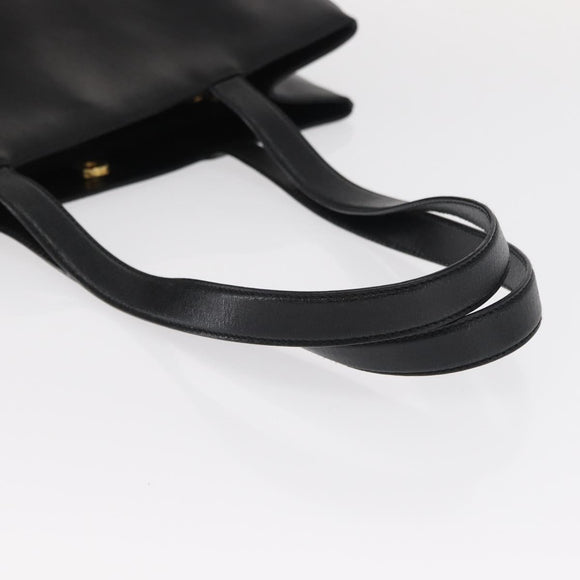 Salvatore Ferragamo Tote Bag Leather Black Gold Auth ka699