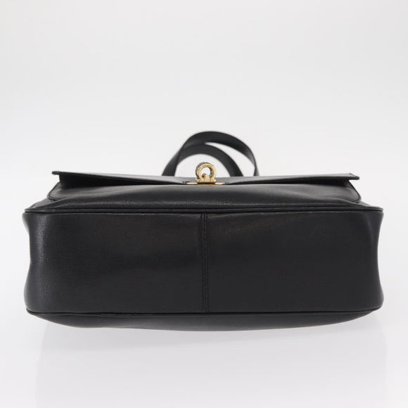 Salvatore Ferragamo Tote Bag Leather Black Gold Auth ka699