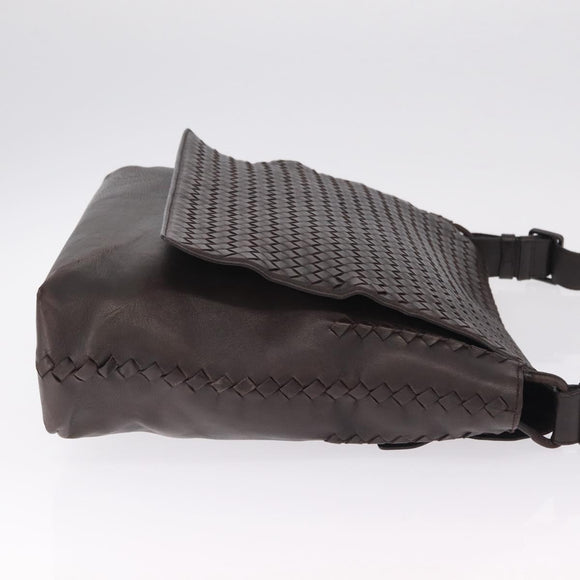 Bottega Veneta INTRECCIATO Shoulder Bag Leather Brown 221065 Auth ka6991
