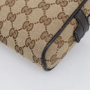 GUCCI GG Canvas Waist Bag Beige Silver 449174 Auth ka6993V-11