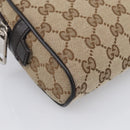 GUCCI GG Canvas Waist Bag Beige Silver 449174 Auth ka6993V-12