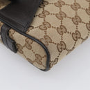 GUCCI GG Canvas Waist Bag Beige Silver 449174 Auth ka6993V-14