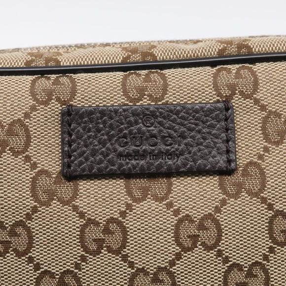 GUCCI GG Canvas Waist Bag Beige Silver 449174 Auth ka6993V