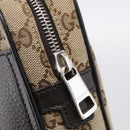 GUCCI GG Canvas Waist Bag Beige Silver 449174 Auth ka6993V-16
