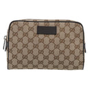 GUCCI GG Canvas Waist Bag Beige Silver 449174 Auth ka6993V-2
