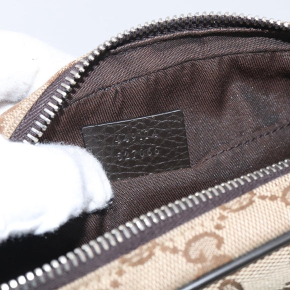 GUCCI GG Canvas Waist Bag Beige Silver 449174 Auth ka6993V