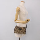 GUCCI GG Canvas Waist Bag Beige Silver 449174 Auth ka6993V-23