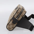 GUCCI GG Canvas Waist Bag Beige Silver 449174 Auth ka6993V-4