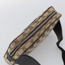 GUCCI GG Canvas Waist Bag Beige Silver 449174 Auth ka6993V-6